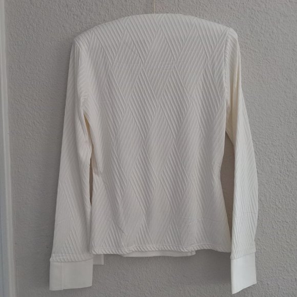 Nara Camicie Woman's White textured long sleeve shirt Italy size I ? - Picture 5 of 7